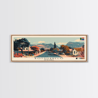 Botshabelo, South Africa Panoramic Canvas Print, Botshabelo, South Africa Painting, South Africa Art, Botshabelo Travel Poster, Travel Art, Guest Room Painting