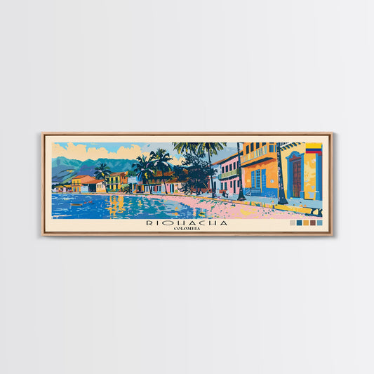 Riohacha, Colombia Panoramic Canvas Print, Riohacha, Colombia Painting, Colombia Art, Riohacha Travel Poster, Travel Art, Guest Room Painting