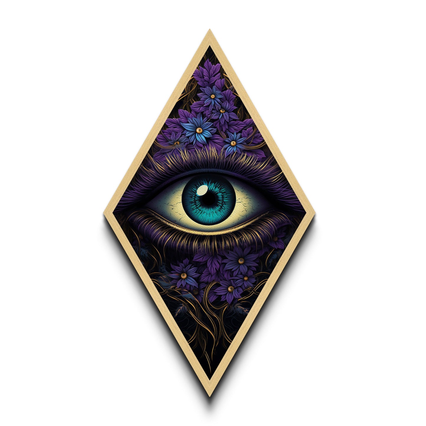 Blue Eye Abstract Close up Painting Print, Dark Academia Wall Art, Spooky Home Decor