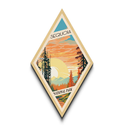 Retro-Abenteuerposter „Sequoia Nationalpark“, Wandbild mit Struktur, Reisedeko, Midcentury-Modern-Deko, Kalifornien-Reisekunst