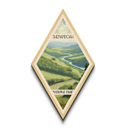 Shenandoah National Park Diamond Shaped Travel Print Canvas Artwork Print, Canvas Wall Art, Travel Present, Virginia Travel Art
