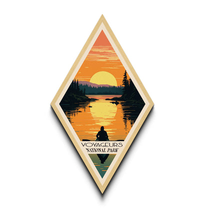 Retro Voyageurs National Park Travel Poster Canvas Texture Print, Travel Decor Art, Midcentury Modern Decor Minnesota Travel Art