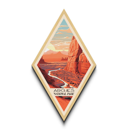 Arches National Park Travel Poster Canvas Texture Print, Travel Decor Art, Midcentury Modern Retro Decor Utah Travel Art