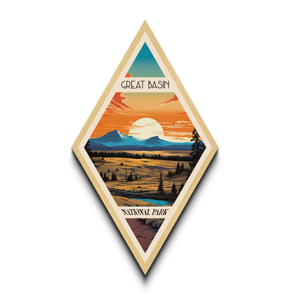 Great-Basin-Nationalpark – Diamantförmiges Reisemotiv – Kunstdruck, Leinwandbild, Reisegeschenk, Nevada-Reisemotiv