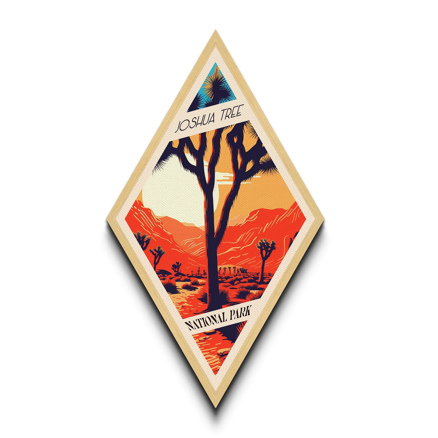 Retro Joshua Tree National Park Travel Print Wall Artwork Texture Print, Travel Decor Art, Midcentury Modern Decor California Travel Art