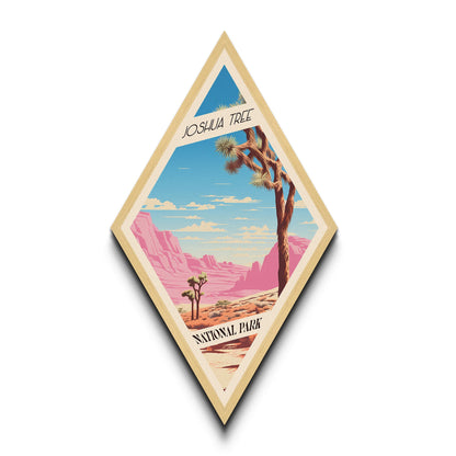Retro-Poster „Joshua Tree Nationalpark“ mit Leinwandstruktur, Reisedeko-Kunst, Midcentury-Modern-Deko, Kalifornien-Reisekunst