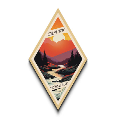 Retro Olympic National Park Adventure Poster Wall Art Texture Print, Travel Decor Artwork, Midcentury Modern Decor Washington Travel Art