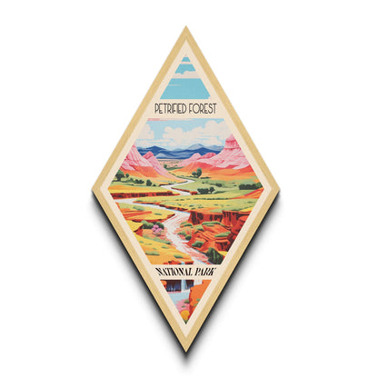 Petrified Forest National Park Adventure Print Canvas Texture Print, Travel Decor Art, Midcentury Modern Retro Decor Arizona Travel Art