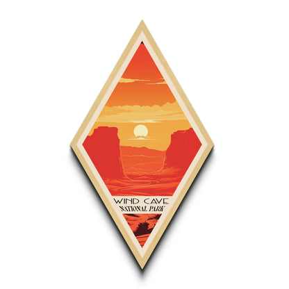 Wind Cave National Park Travel Poster Canvas Texture Print, Travel Decor Art, Midcentury Modern Retro Decor South Dakota Travel Art