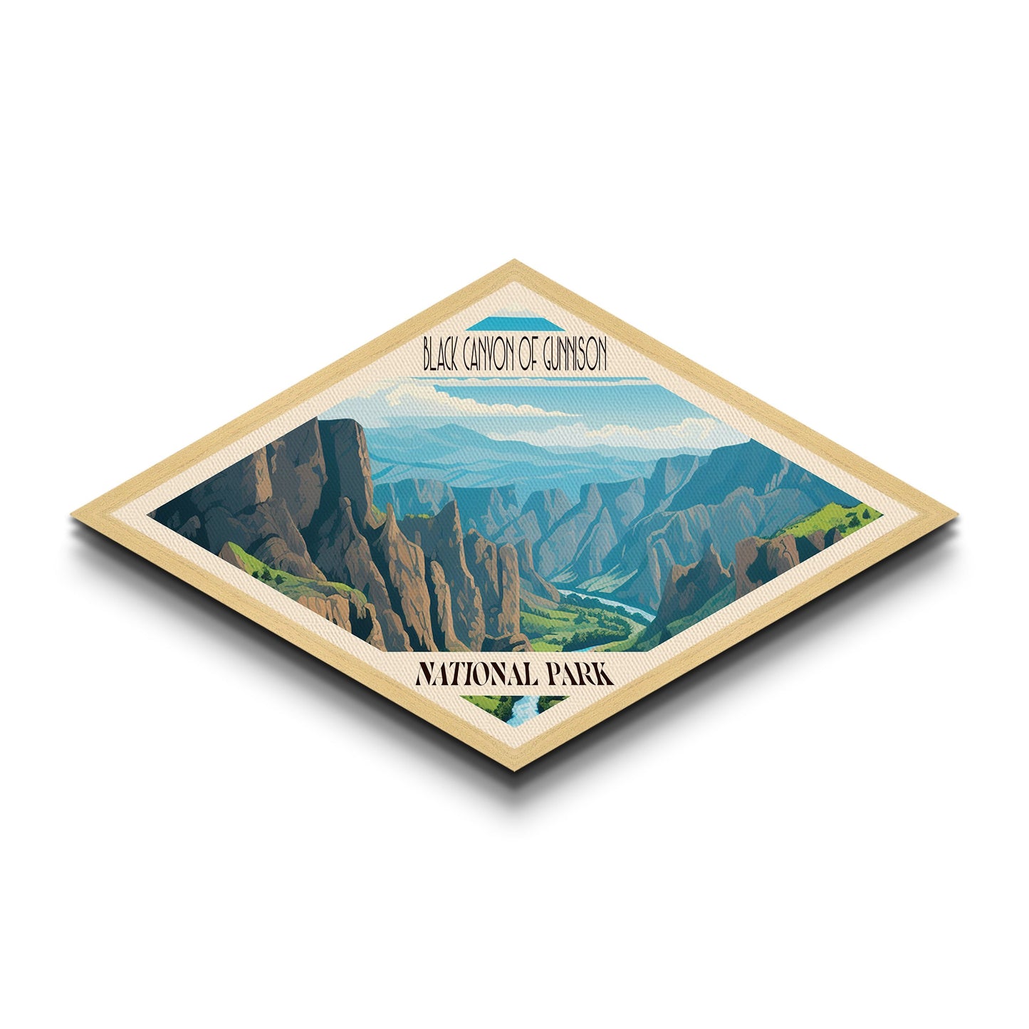 Black Canyon of the Gunnison Diamond-Shaped Adventure Poster Art Canvas Art Print, Canvas Wall Art, Travel Present, Colorado Travel Art