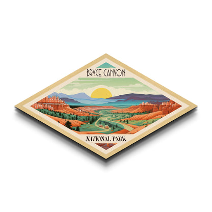 Bryce Canyon National Park Diamond Shaped Travel Poster Art Canvas Art Print, Canvas Wall Art, Travel Gift, Utah Travel Art