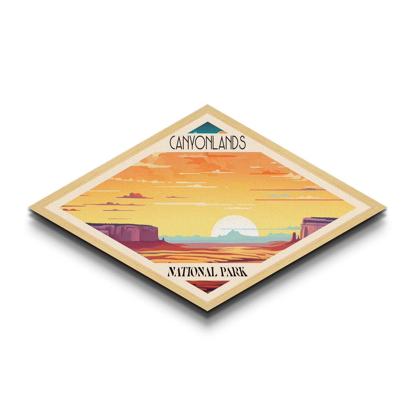 Retro-Reiseposter zum Canyonlands-Nationalpark, Leinwanddruck mit Struktur, Reisedeko, Midcentury-Modern-Deko, Utah-Reisekunst