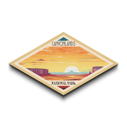 Retro-Reiseposter zum Canyonlands-Nationalpark, Leinwanddruck mit Struktur, Reisedeko, Midcentury-Modern-Deko, Utah-Reisekunst