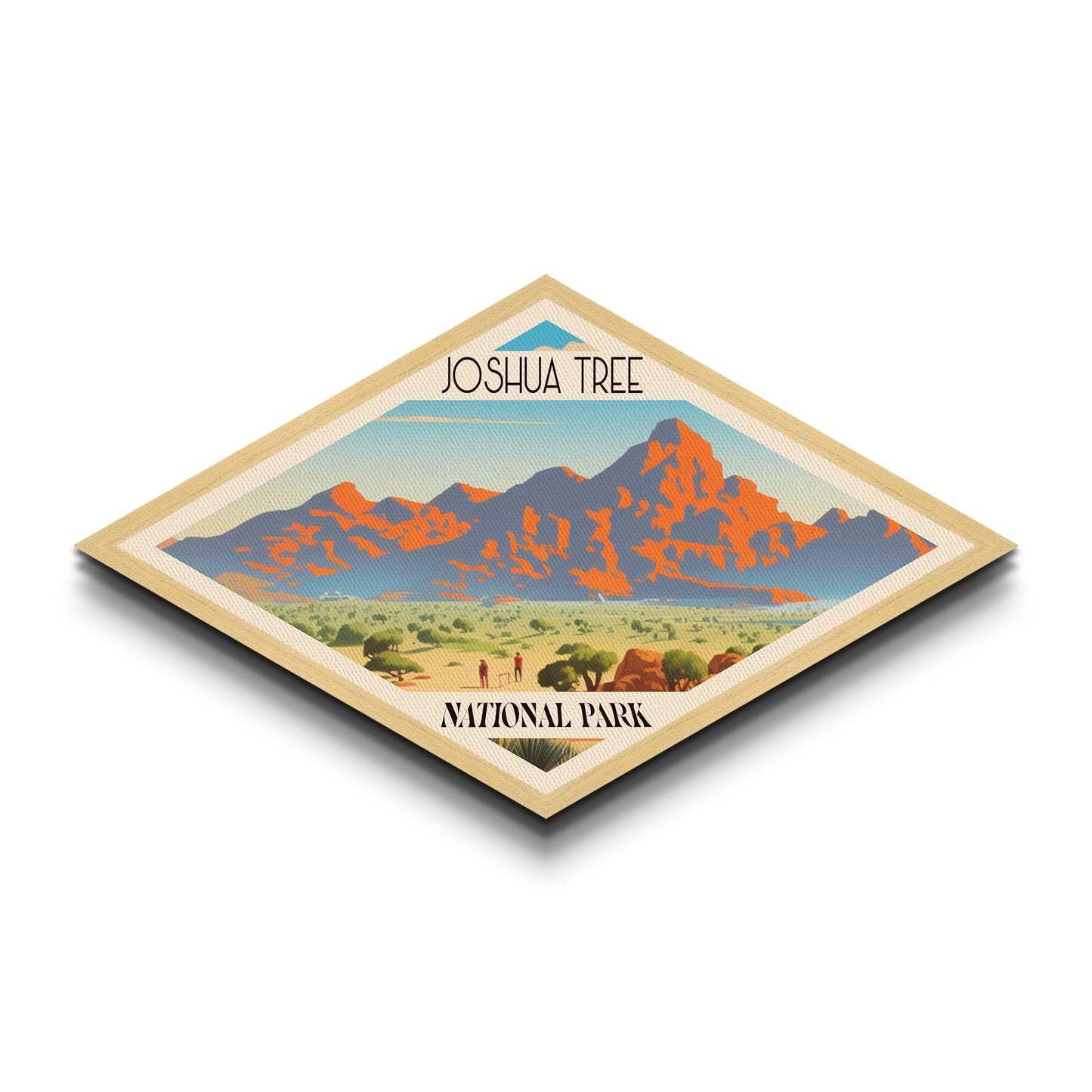 Retro Joshua Tree National Park Adventure Poster Artwork Canvas Texture Print, Travel Decor Art, Midcentury Modern Decor California Travel Art