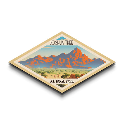 Retro Joshua Tree National Park Adventure Poster Artwork Canvas Texture Print, Travel Decor Art, Midcentury Modern Decor California Travel Art