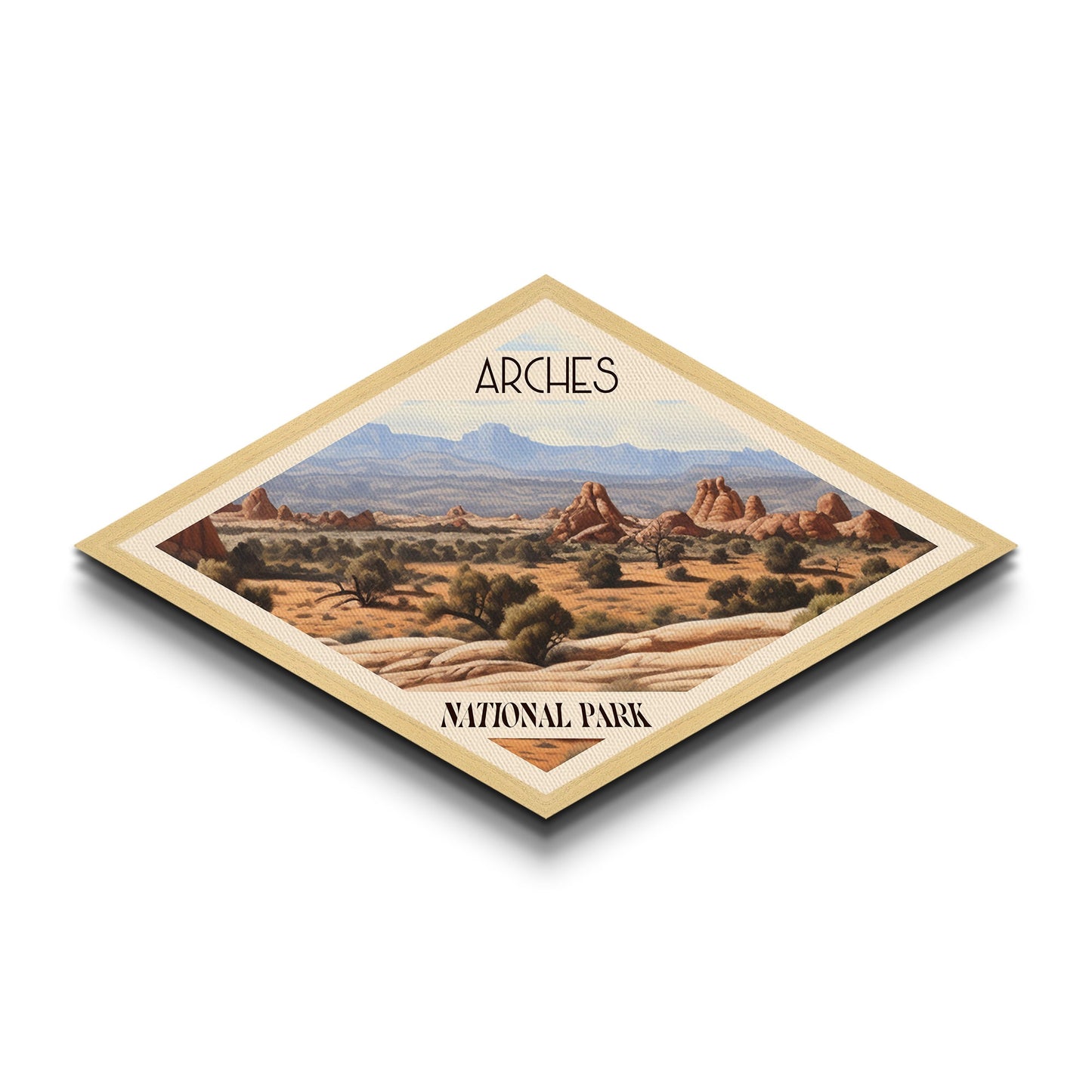 Arches National Park Travel Poster Canvas Texture Print, Travel Decor, Midcentury Modern Retro Decor Utah Landscape