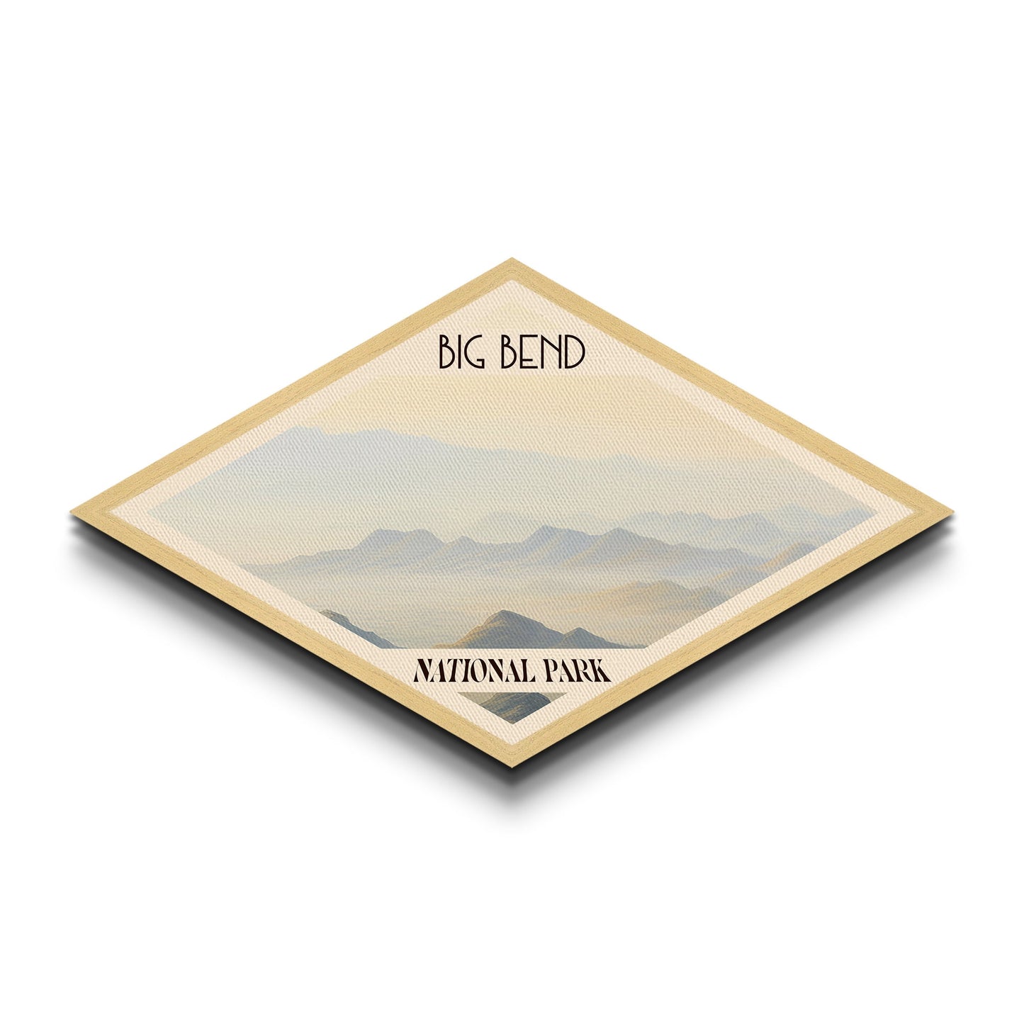 Big Bend National Park Diamond Shaped Travel Poster Canvas Art Print, Canvas Wall Art, Travel Gift, Texas Landscape