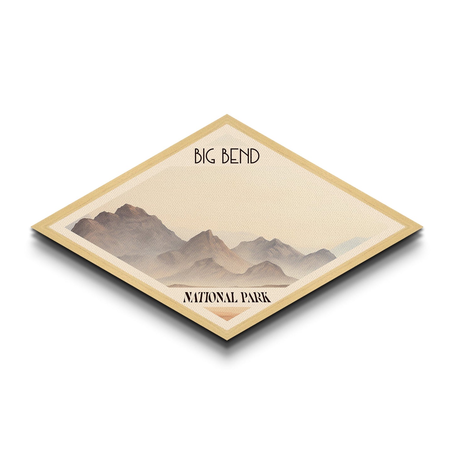 Big Bend National Park Travel Poster Canvas Texture Print, Travel Decor, Midcentury Modern Retro Decor Texas Landscape