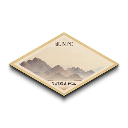 Big Bend National Park Travel Poster Canvas Texture Print, Travel Decor, Midcentury Modern Retro Decor Texas Landscape