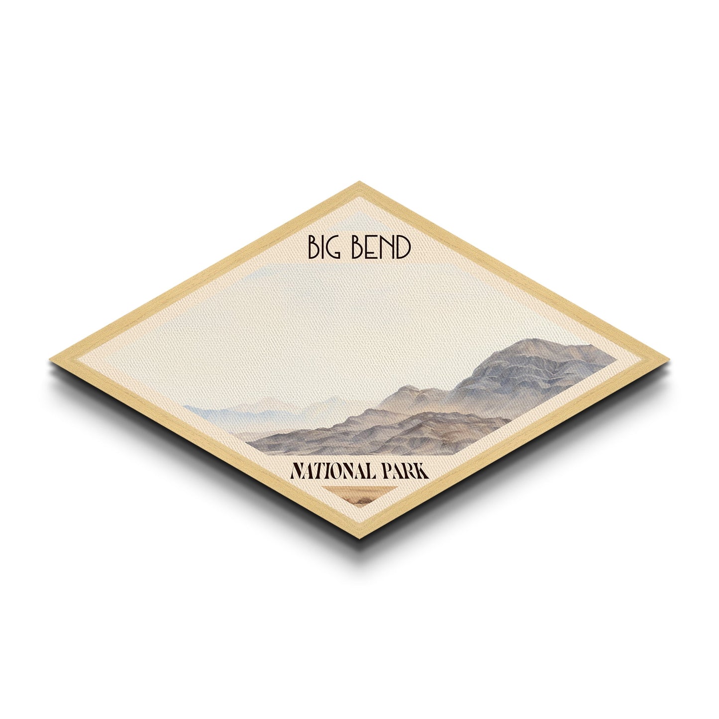 Retro Big Bend National Park Travel Print Wall Art Texture Print, Travel Decor, Midcentury Modern Decor Texas Landscape