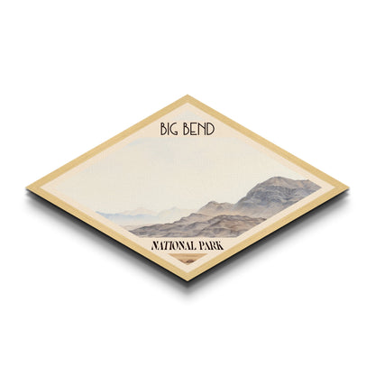 Retro Big Bend National Park Travel Print Wall Art Texture Print, Travel Decor, Midcentury Modern Decor Texas Landscape