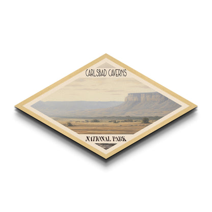 Retro Carlsbad Caverns National Park Travel Poster Canvas Texture Print, Travel Decor, Midcentury Modern Decor California Landscape