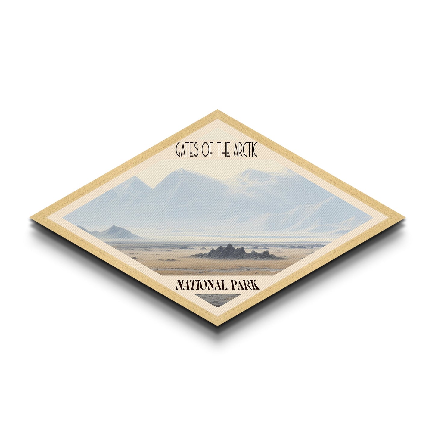 Retro-Reiseposter „Gates of the Arctic Nationalpark“, Leinwanddruck mit Struktur, Reisedekoration, Midcentury-Modern-Dekor, Alaska-Landschaft