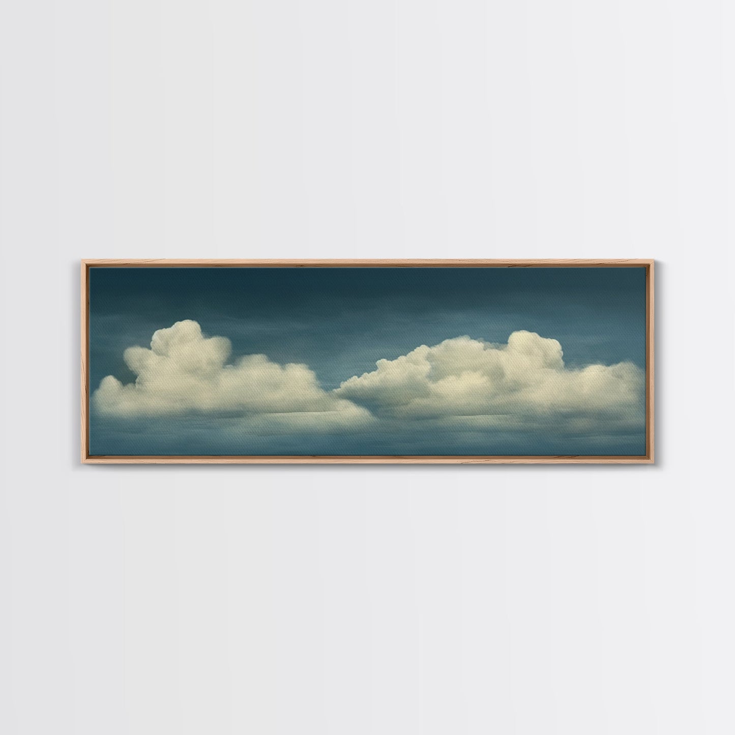 Wide Format Clouds Wall Art - Panoramic Print - Framed Canvas Print - Panoramic Framed Canvas Cloudy Art Print - Clouds On A Blue Sky