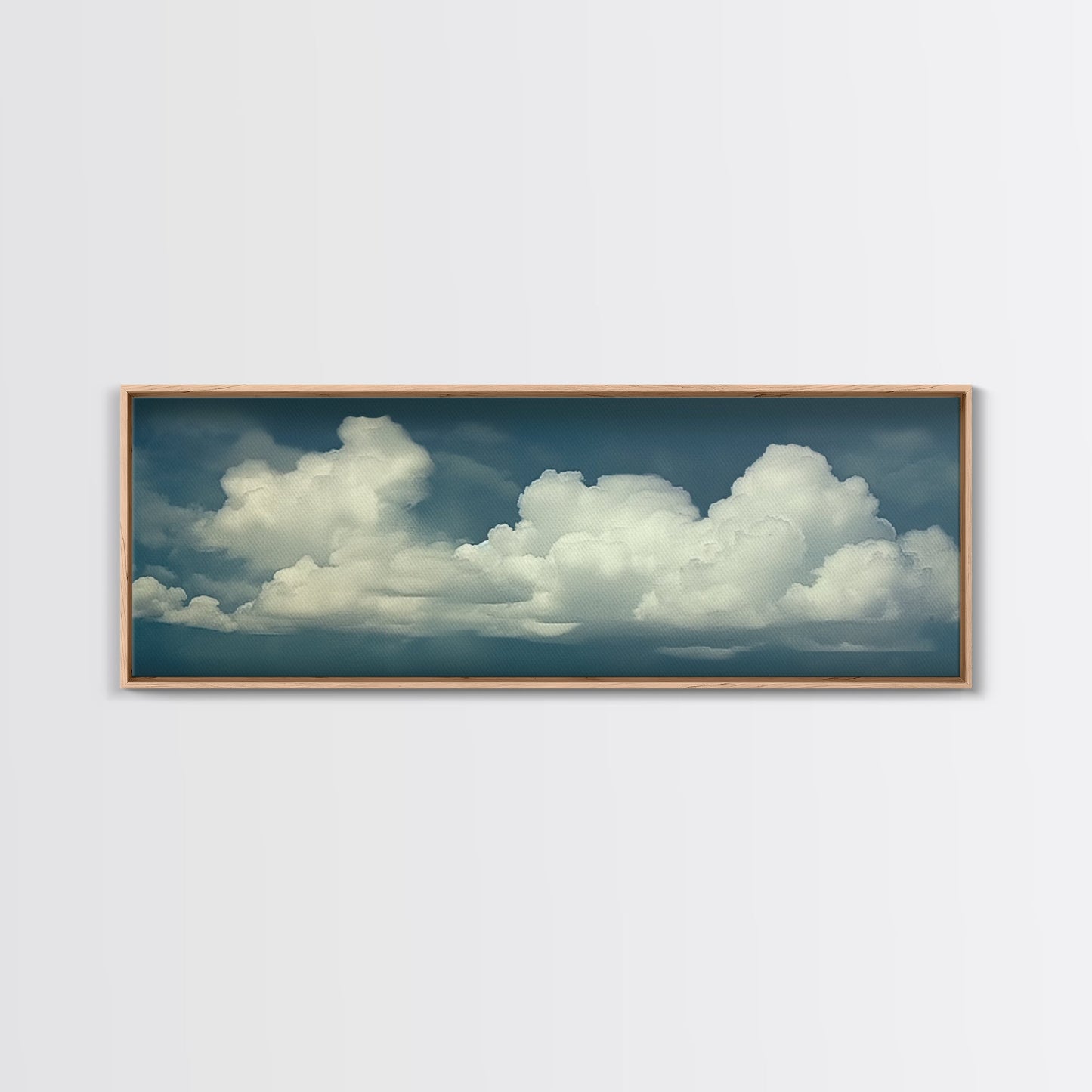 Large Format Clouds Wall Art - Panoramic Print - Framed Canvas Print - Panoramic Framed Canvas Cloudy Art Print - Clouds On A Blue Sky