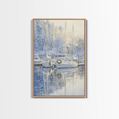 Nautical Christmas Decor, Sailboats On A Frozen Lake, 2024 Christmas Decor, Boho Christmas Decor, Christmas Mantle Decor