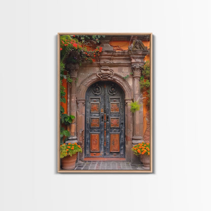 Change2 Indian Wall Art, Colorful Indian Doors, Framed Canvas Print, Painting Print, Traditional Hindu Architecture, Ready To Hang