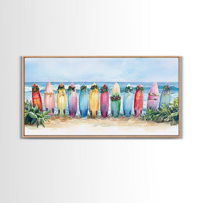 Tropical Christmas decor, beach Christmas decor, Christmas beach art, canvas print, Christmas wall art, beach Christmas