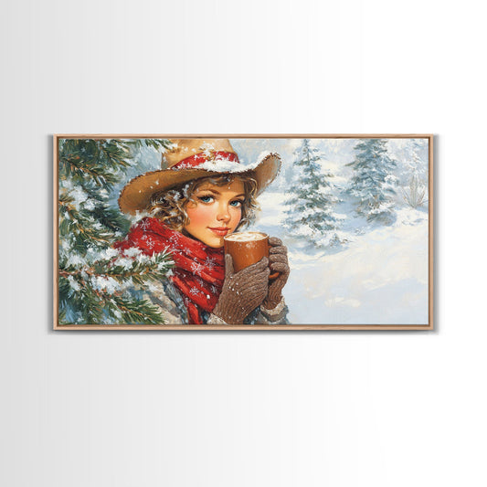 Autumn Meets Winter Framed Canvas Print Featuring Orange and Red Foliage, Adding a Unique Blend of Seasonal Colors to Your Wall Decor