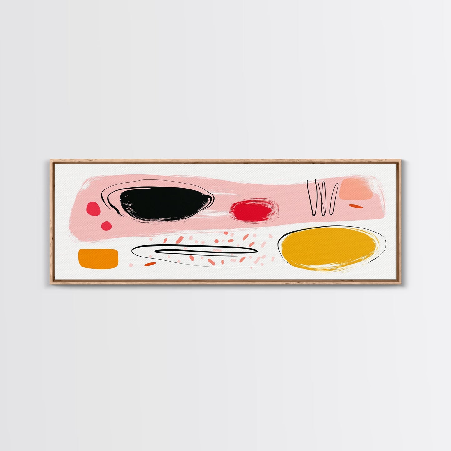 Meal For One - Japanese Style Abstract Art - Framed Canvas Print - Kitchen Decor - Kitchen Wall Art - Kitsch Kitchen - Eclectic Decor