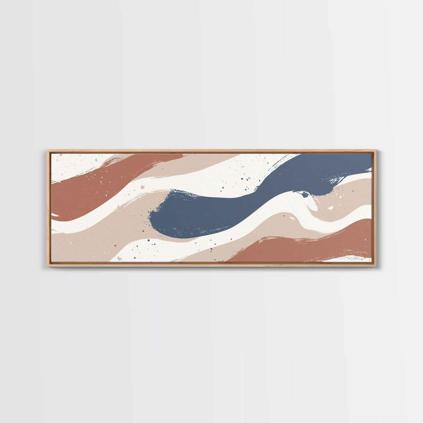 MCM Artwork - Abstract Art - Framed Canvas Print - Wood Framed Mid Century Modern Art - Large Geometric Art, Paint Splotches