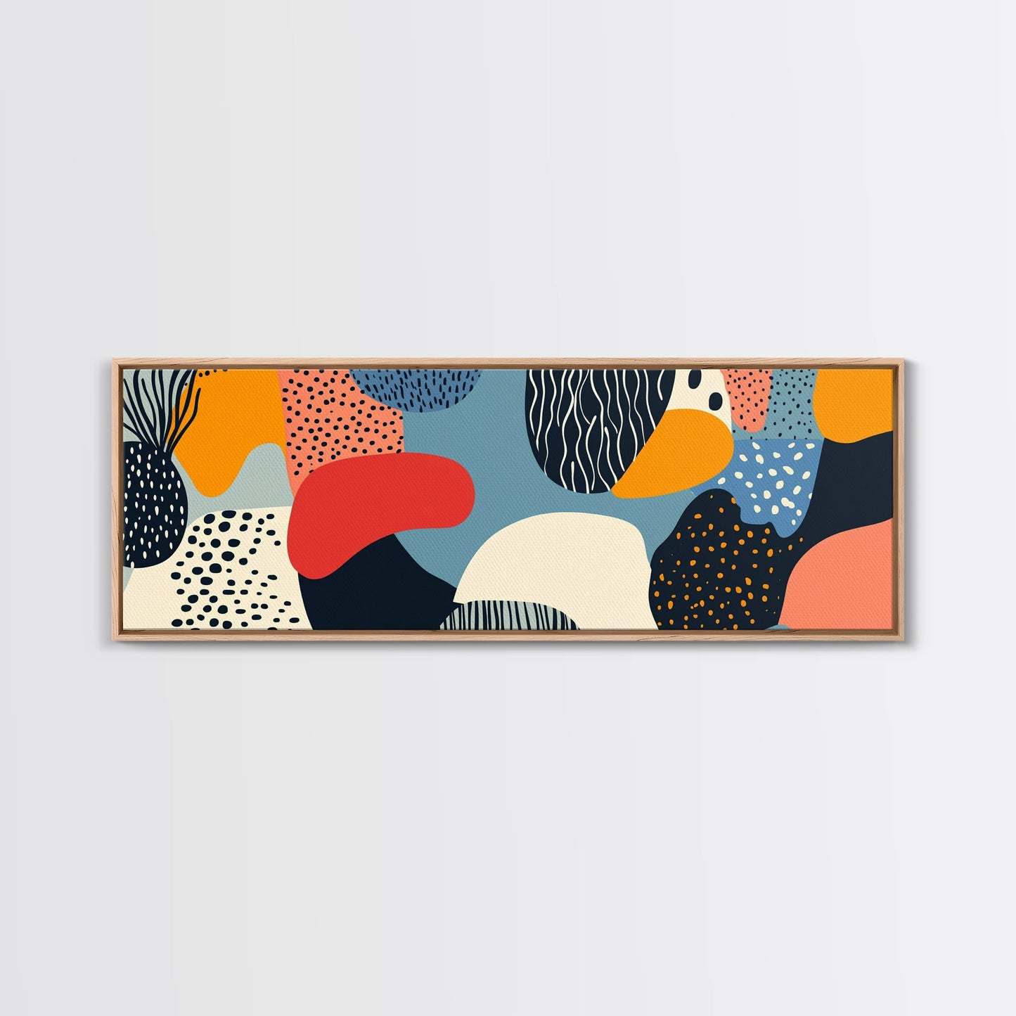 90s Style Retro Abstract Art - Framed Canvas Print - Modern Home Decor - Minimalist Wall Art - Modern Above Sofa Wall Art