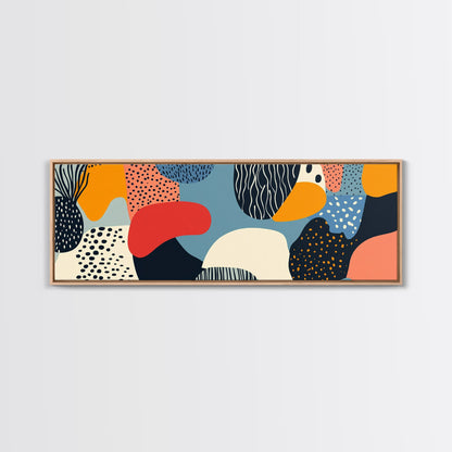 90s Style Retro Abstract Art - Framed Canvas Print - Modern Home Decor - Minimalist Wall Art - Modern Above Sofa Wall Art
