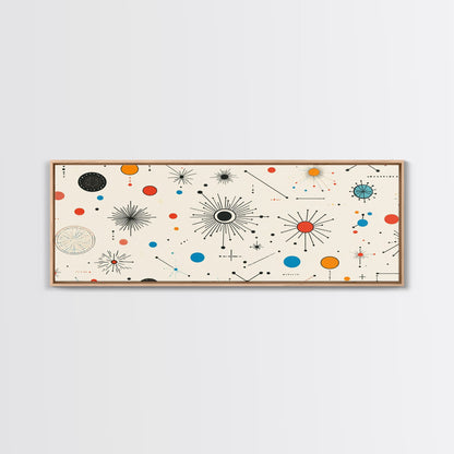 Retro Star Pattern Wall Art Print, Canvas Print, Trendy Art, Eclectic / Kitsch Decor, Midcentury Modern Nursery Decor, Cute Art for Kid's Room