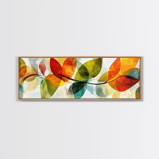 Framed Canvas Wall Art - Abstract Floral Painting Print - Minimalist Modern Art Boho Wall Decor, Oversized Art For Large Space