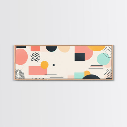Geometric Abstract Art, Wood Framed Canvas, Canvas Art, Retro 90s Vibes Abstract Home Decor