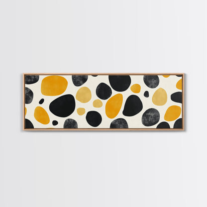 Stones In A River Bed, Frames Canvas Print, Black, Gold and White Abstract Painting Print, Modern Home Decor, Mid Century Modern Wall Art