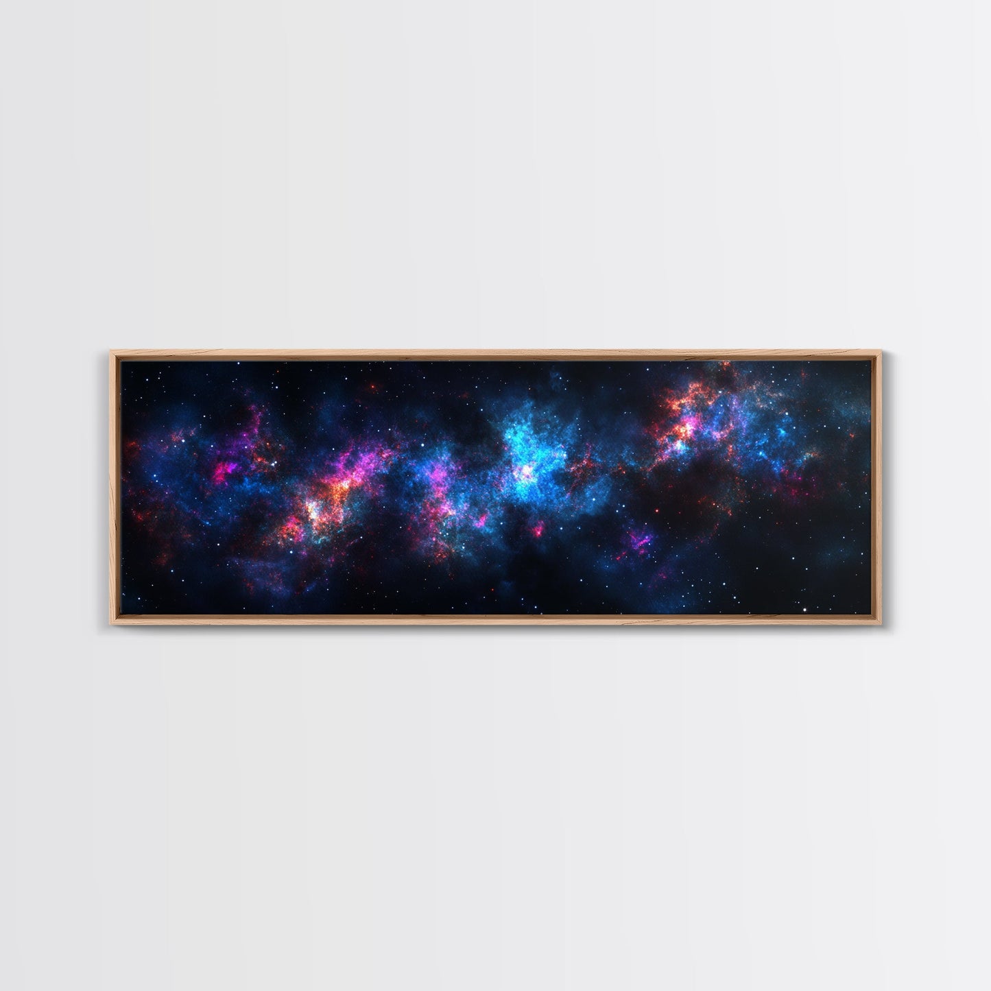 Galaxy Print Wall Art, Space Decor, Scifi Wall Art Framed Canvas Print, Universe and Stars Panoramic Wall Art