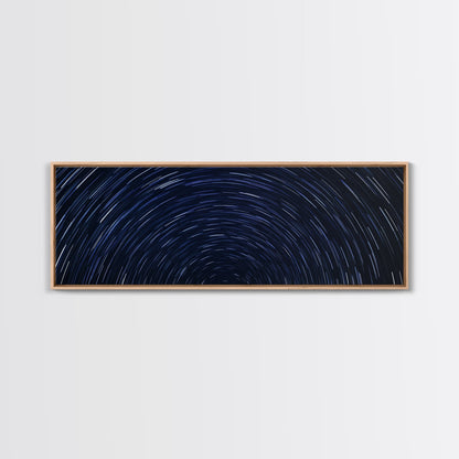 Spiral Of Stars Framed Canvas Print, Timelapse Photography Style Print, Oversized Living Room Decor