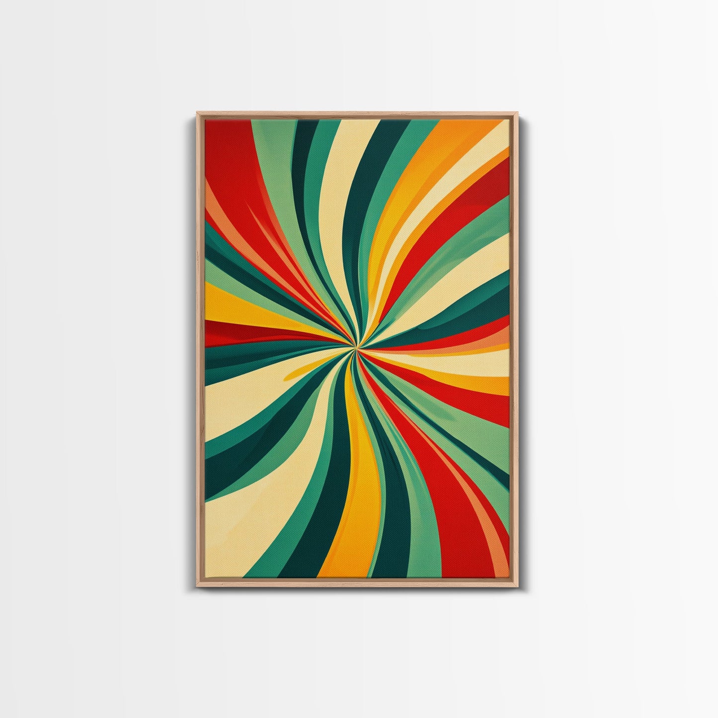 MCM Wall Art Framed Canvas Print, Colorful Boho Style Wall Art, Mid-Century Modern Wall Art, Retro 1950s Style Geometric Abstract Art