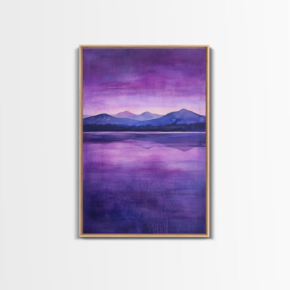 Purple and Lavender Landscape Painting Print, Reflections, Original Watercolor Painting Print, Custom Painting, Living Room Wall Art