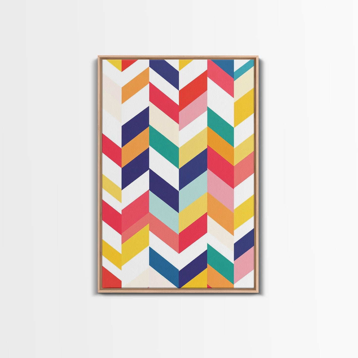 Pastel Chevrons Wall Art, Framed Canvas Print, Wood Framed Wall Art, Framed Wall Art, Gift Idea, Home Decor, Tire Track Print