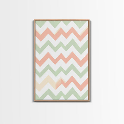 Pastel Chevron Zig Zag Pattern Wall Art, Mid Century Modern Boho Style Home Decor, Living Room Wall Hanging