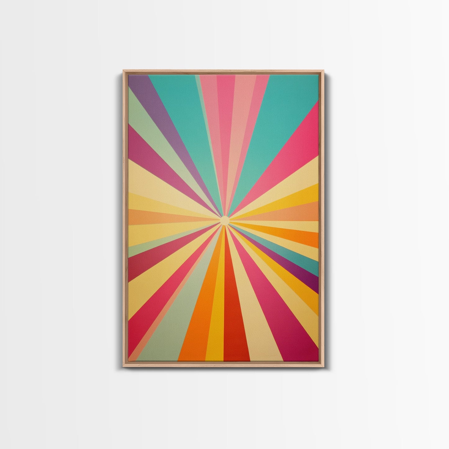 Geometric Boho Wall Art, Jungle Green, Watermelon Pink, Golden Sand and Winter Hazel Colored Wall Art, Boho Home Decor
