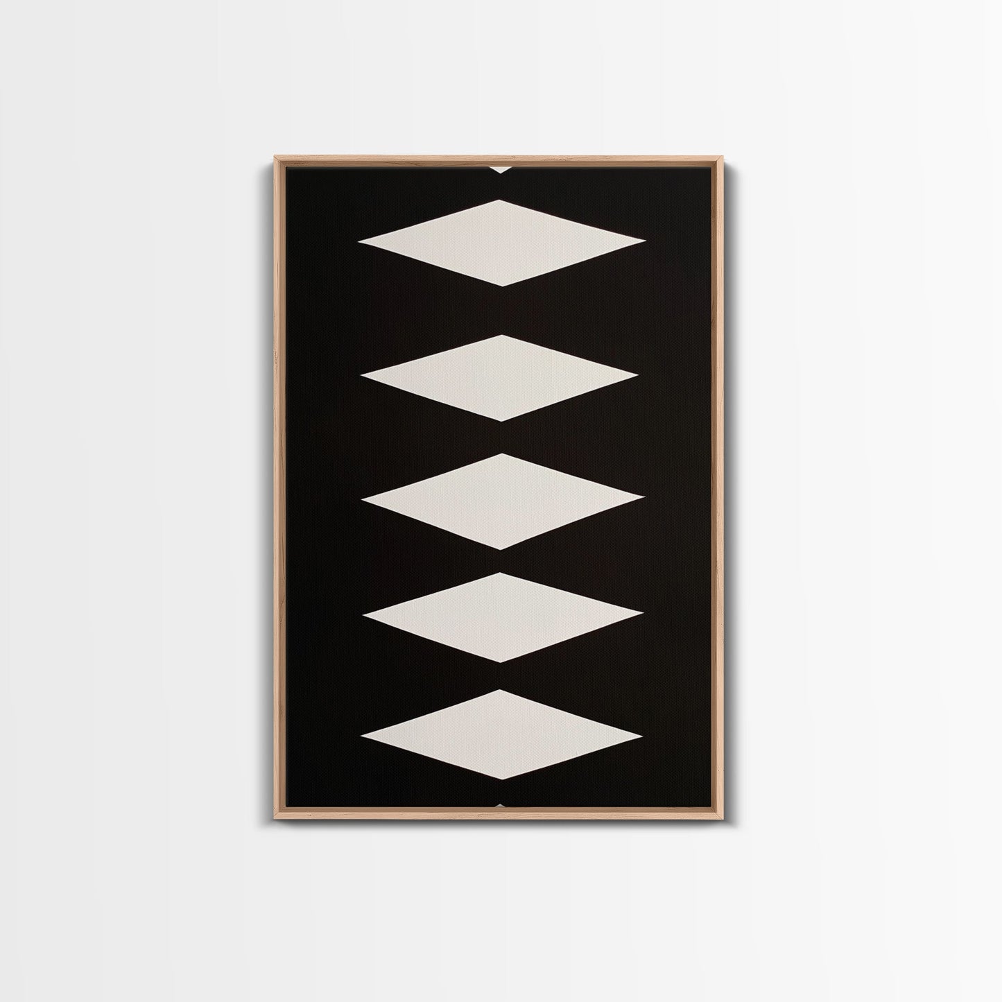 White Diamonds Geometric Aztec Terracota Canvas Print, Modern Farmhouse, Southwestern Art, Arizona Art, Black and White Wall Art