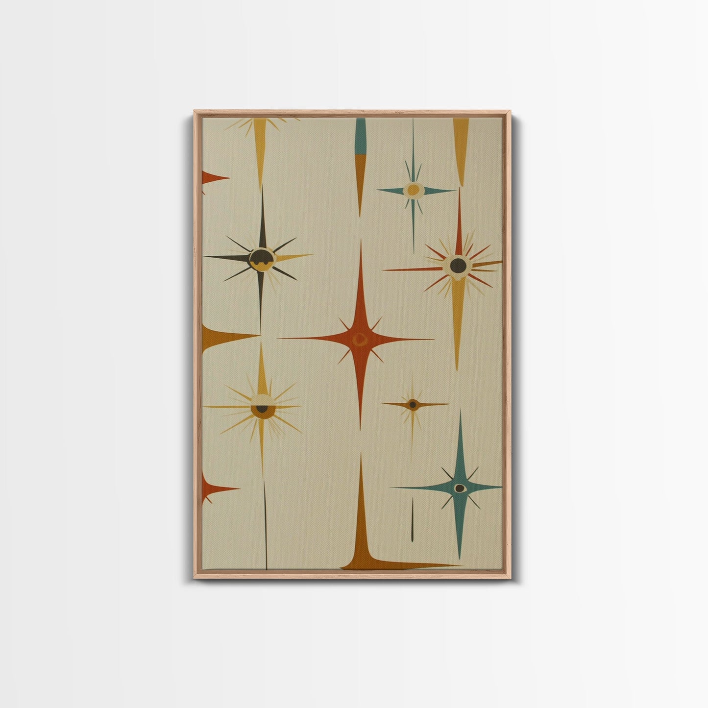 Mid Century Modern Atomic Starburst Retro Wall Art - Atomic Decor - Canvas Print - 50s Style Wall Art - MCM Mid Century Modern Art